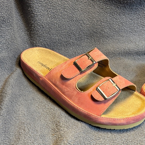 Comfortview Pink Double Buckle Sandals - Picture 5 of 7